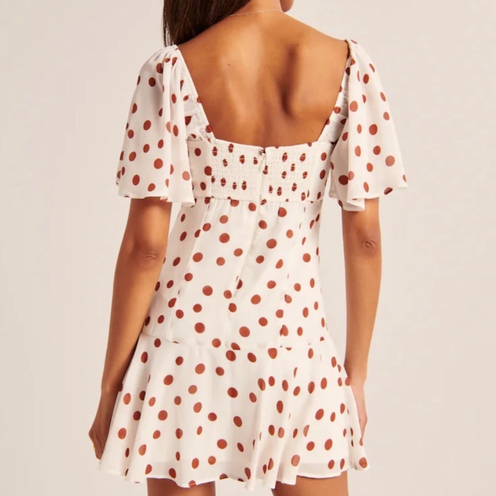 Abercrombie And Fitch Polka Dot Flutter Sleeve Mi… - image 3